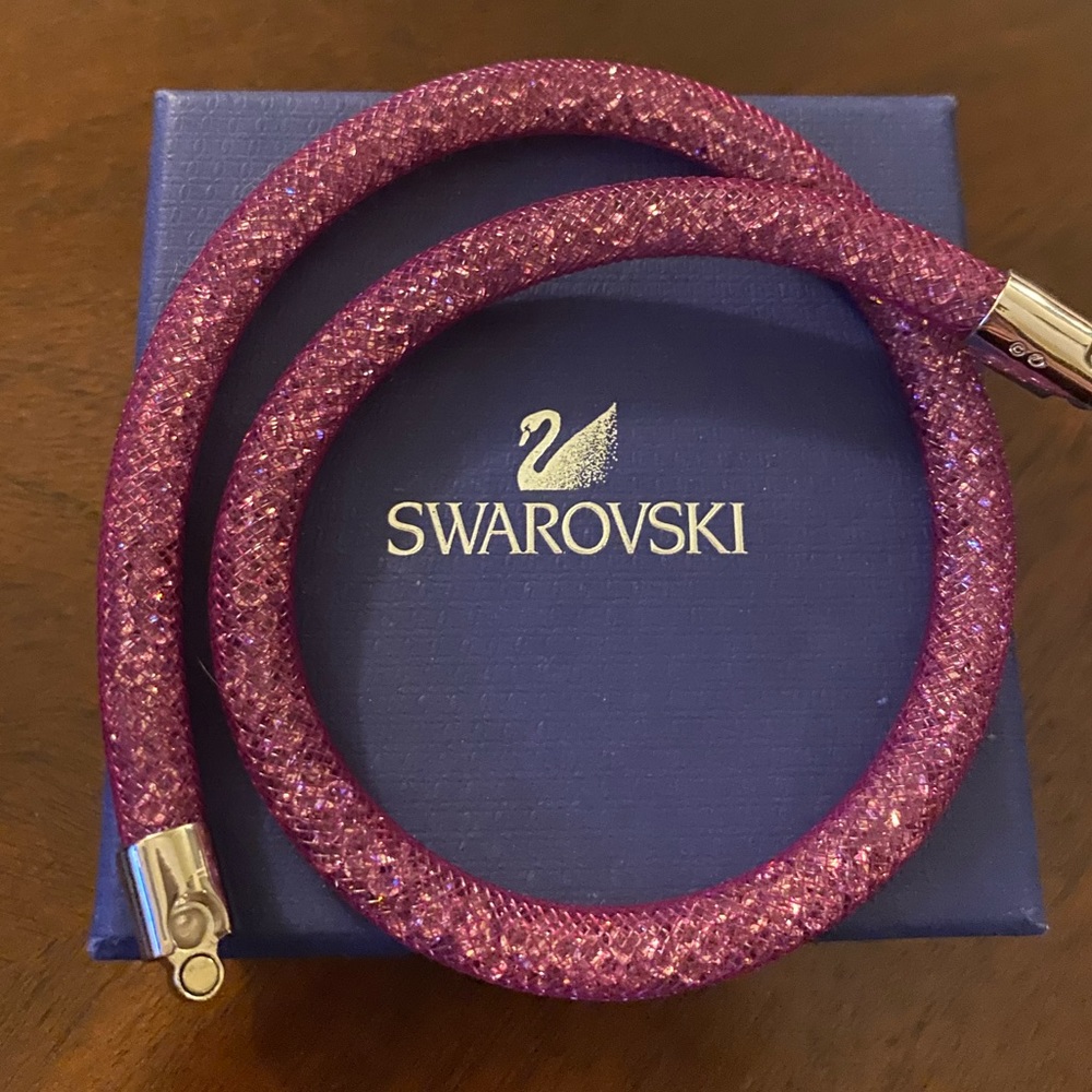 Authentic Women's Swarovski Stardust Fuchsia Double bracelet
